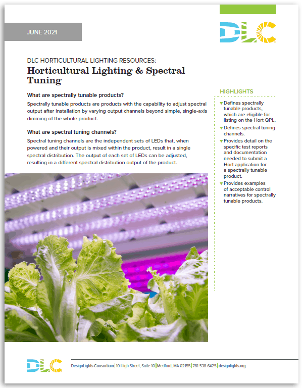 Horticultural Lighting and Spectral Tuning